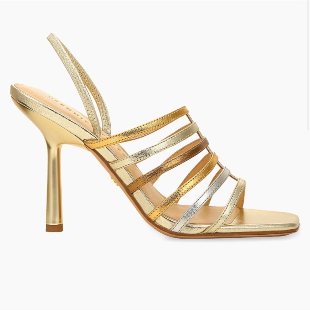 NEW VERONICA BEARD Womens Aldridge Metallic Leather Slingbacks Heels US 10 $375